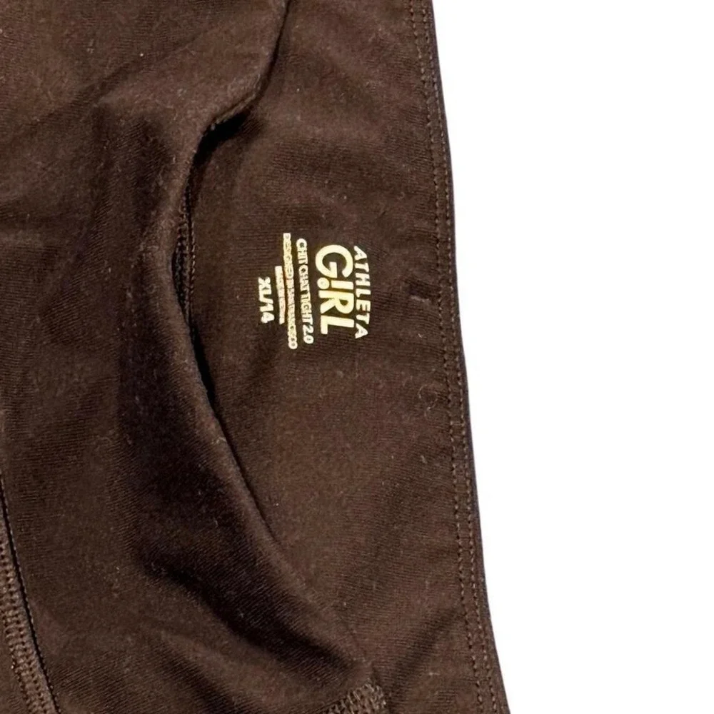 Athleta Girl Chit Chat Tight 2.0 Black Athletic Leggings Kids XL 14 Yoga Pants - Picture 2 of 3